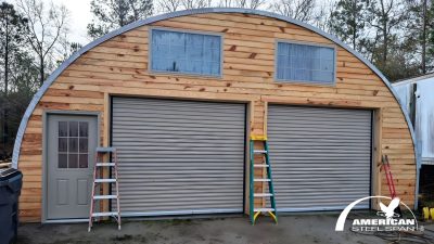 two car garage wood front